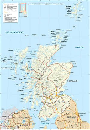 Map in English of Scotland This is a lighter r...