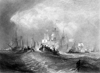 Prince of Orange Landing at Torbay, engraving ... Prince of Orange Landing at Torbay, engraving ...