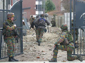 Belgian soldiers during an exercise