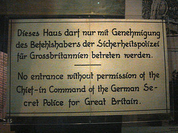 Notice printed by the German police in advance... Notice printed by the German police in advance...