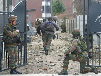 Belgian soldiers during an exercise Belgian soldiers during an exercise